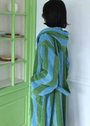 Retro Stripe Bath Robe - 100% Organic Cotton