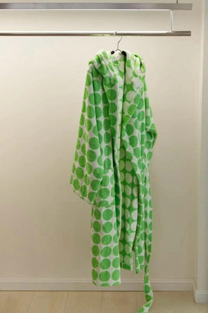 Polka Dot Hooded Bath Robe in 100% Organic Cotton (2 Colors)