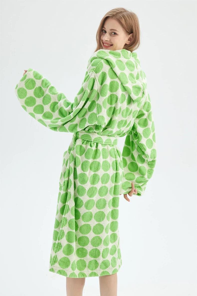 Polka Dot Hooded Bath Robe in 100% Organic Cotton (2 Colors)