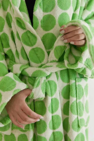 Polka Dot Hooded Bath Robe in 100% Organic Cotton (2 Colors)