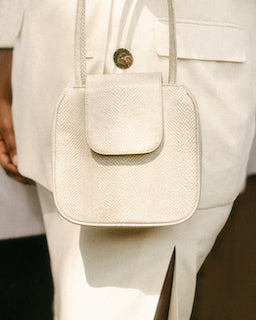 Yoko Tote in Bone Python Embossed Vegan Leather - For the Ages