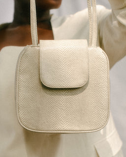 Yoko Tote in Bone Python Embossed Vegan Leather - For the Ages