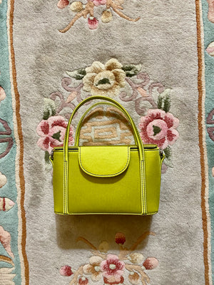 Grace Case in Chartreuse Satin with Black Contrast Stitching - For the Ages