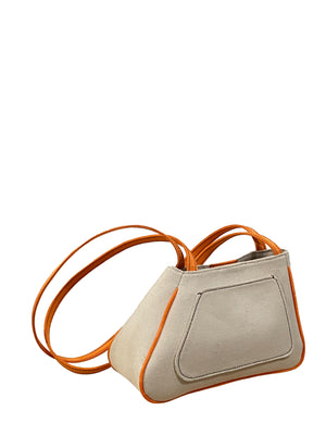 Sophia Asymmetrical Small Tote in Canvas and Mango Moire - For the Ages