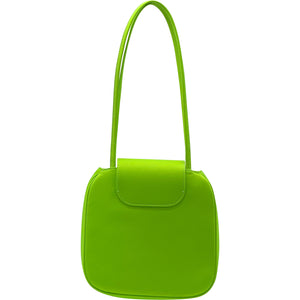 Yoko Tote in Lime Green Polyester Satin - For the Ages