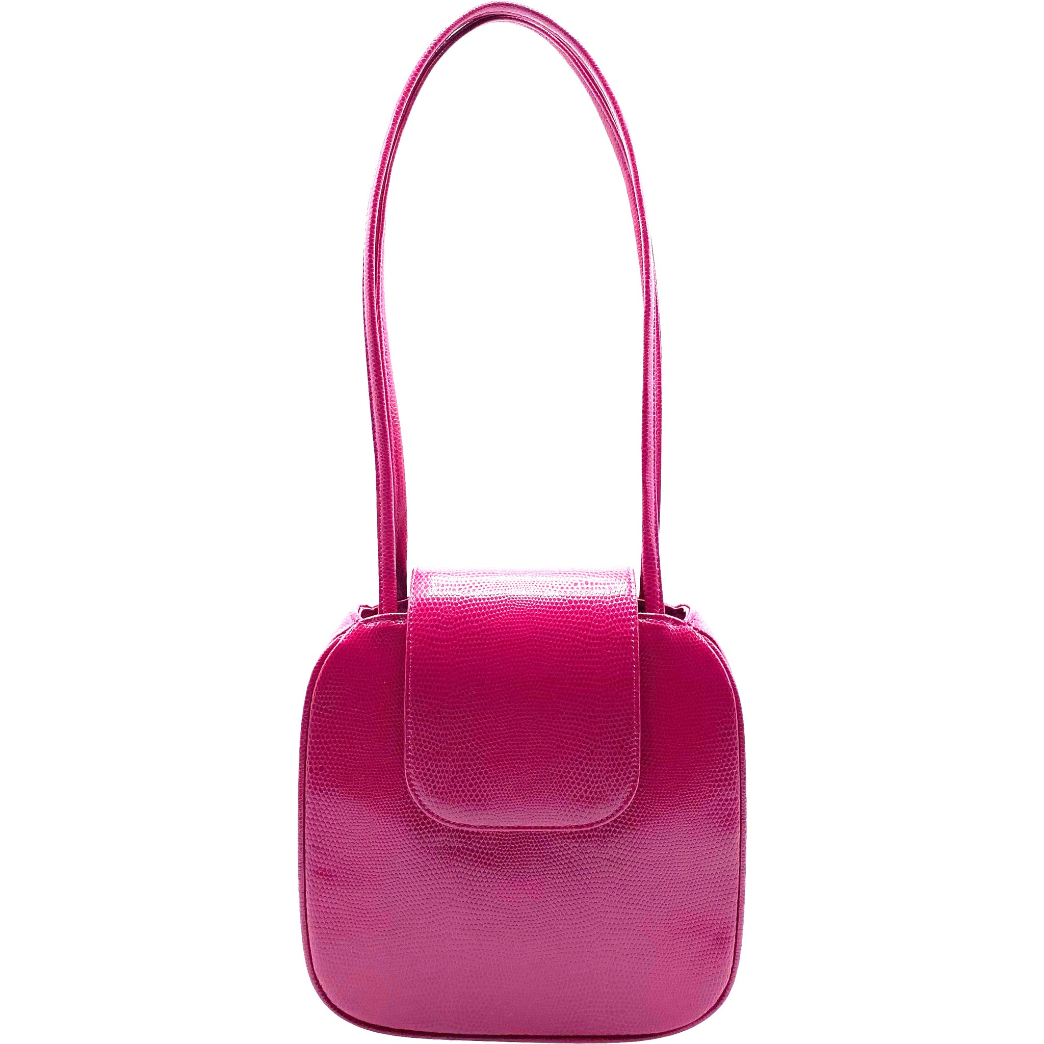 Yoko Tote in Raspberry Faux Lizard - For the Ages