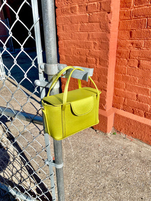 Grace Case in Chartreuse Satin with Black Contrast Stitching - For the Ages